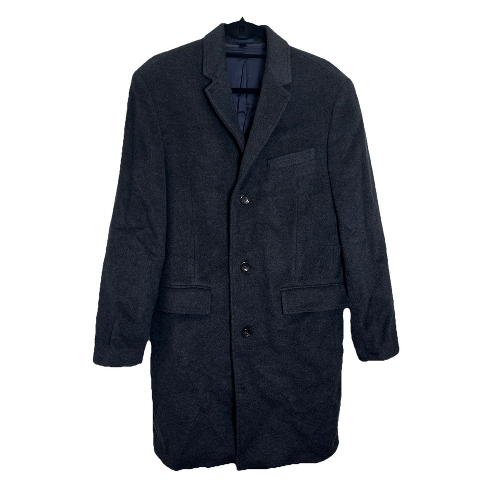 J.CREW Men's Ludlow Topcoat Italian Wool-Cashmere Charcoal Gray 40R Excellent